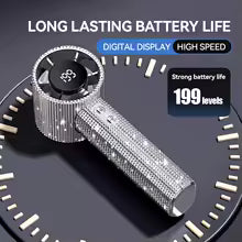 Diamond-Shimmering Luxury Fan-A Portable Handheld Turbo Fan 3 Gear Wind Rechargeable Long Battery Life Hand Fan with Digital Display for Outdoor Activities Travel Office Strong Boosting Output Long Distance Blowing